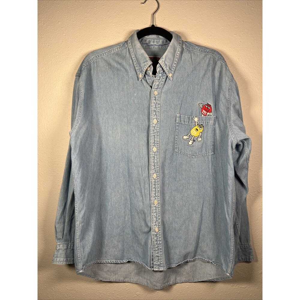 Lt Denim Button Down M&M Shirt #13